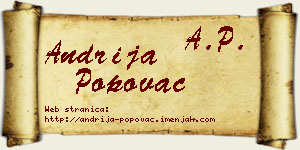 Andrija Popovac vizit kartica